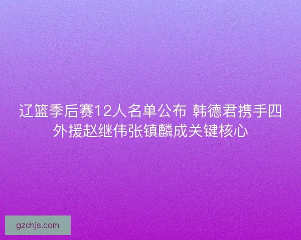 辽篮季后赛12人名单公布 韩德君携手四外援赵继伟张镇麟成关键核心 辽篮季后赛12人名单公布 韩德君携手四外援赵继伟张镇麟成关键核心