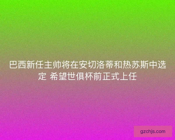 巴西新任主帅将在安切洛蒂和热苏斯中选定 希望世俱杯前正式上任 巴西新任主帅将在安切洛蒂和热苏斯中选定 希望世俱杯前正式上任